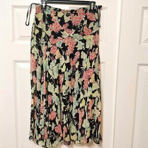 Vintage Jones New York 90s Y2K 100% Silk Floral Maxi Skirt Size 6